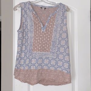 Blue and dusty pink Lucky Brand tank